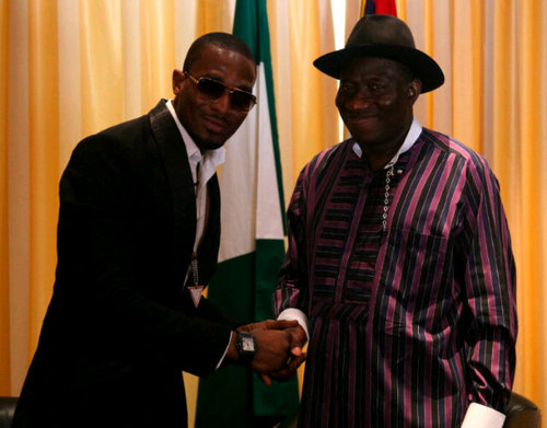 D'banj with the president of Nigeria, Goodluck Jonathan