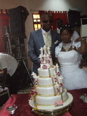 Ara and her husband at their wedding ceremony in June, 2009
