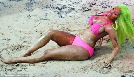 Nicki Minaj on set of her 'Star ships' video in March 2013