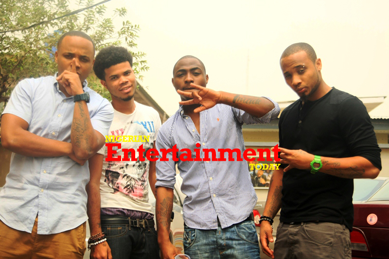 Sina Rambo, Asa Asika, Davido and B.Red at NET office, February 2011.