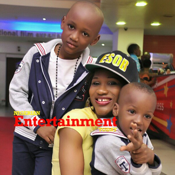 Sunmbo with her kids Nino and Zii Sunmbo with her kids Nino and Zii