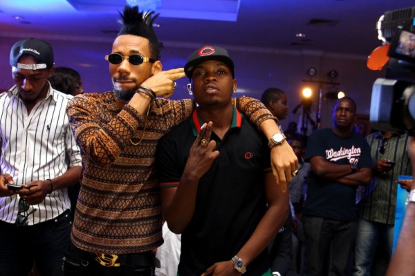 Phyno and Olamide at the Star Music APP launch, February 2013