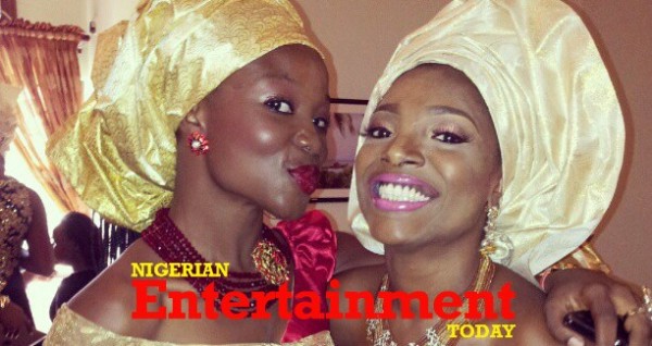 Annie Idibia and a friend at her traditional Wedding, March 2013