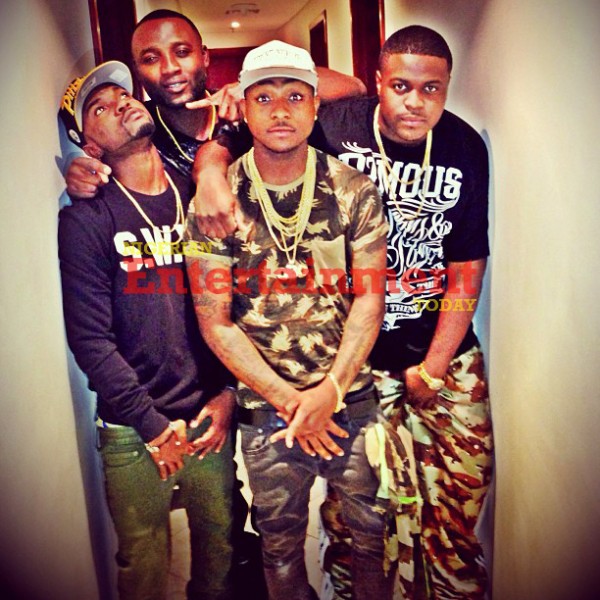 Davido with Deekay, manager Kamal Ajiboye and brother Adewale Adeleke