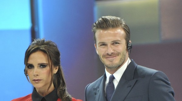 David Beckham and Victoria Beckham attend the 'China Central Television' show. Photo: Bang