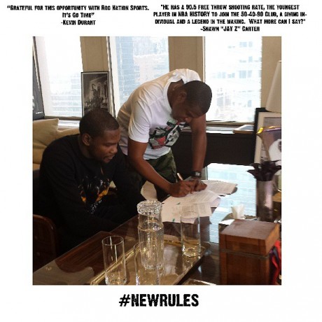 Jay Z signs kevin Durant to Roc Nation