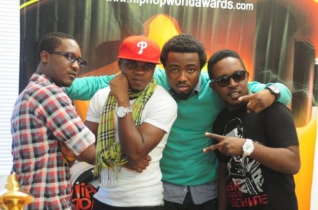 Jesse Jagz, the late Dagrin, Ice Prince, M.I at the HipHopWorld office, February 2009
