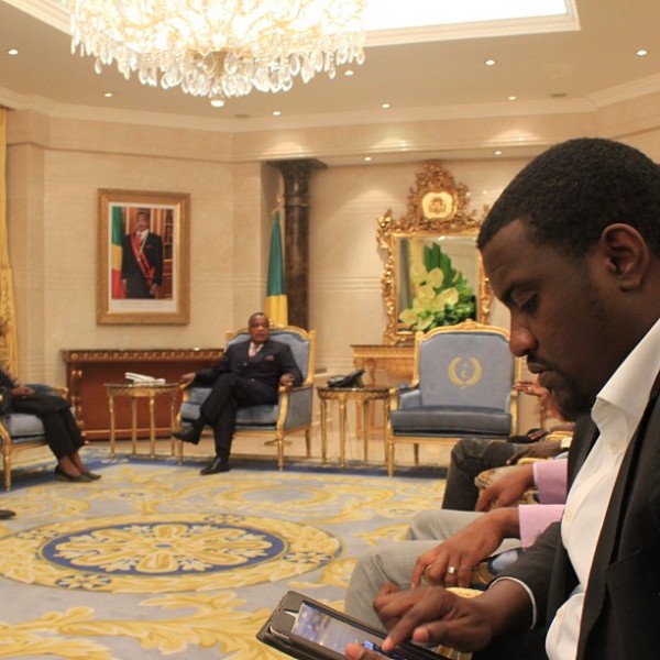 John Dumelo spotted with President of Congo