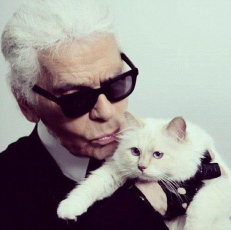 Karl-Lagerfeld and cat, Photo: File