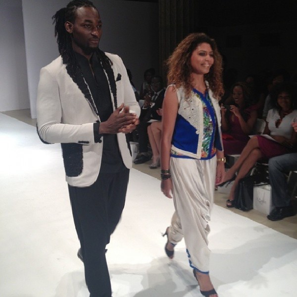 Gbenro Ajibade and one of the designers at the event