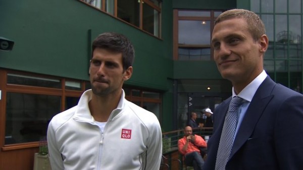 Novak Djokovic and Nemenja Vidic. Photo:BBC