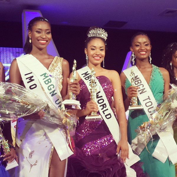 Silverbird's Most Beautiful Girl in Nigeria 2013 top three winners - 1st Runner Up, Miss Imo (Miss Univserse), winner Miss Bayelsa (Anna Banner Ebiere), 2nd runner up Miss Adamawa (Miss Tourism). Photo: Instagram/Silverbird MBGN