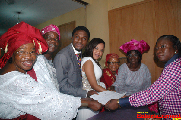 The bride and the grom's family