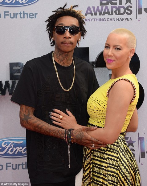 Wiz Khalifa and Amber Rose at the BET Awards 2013