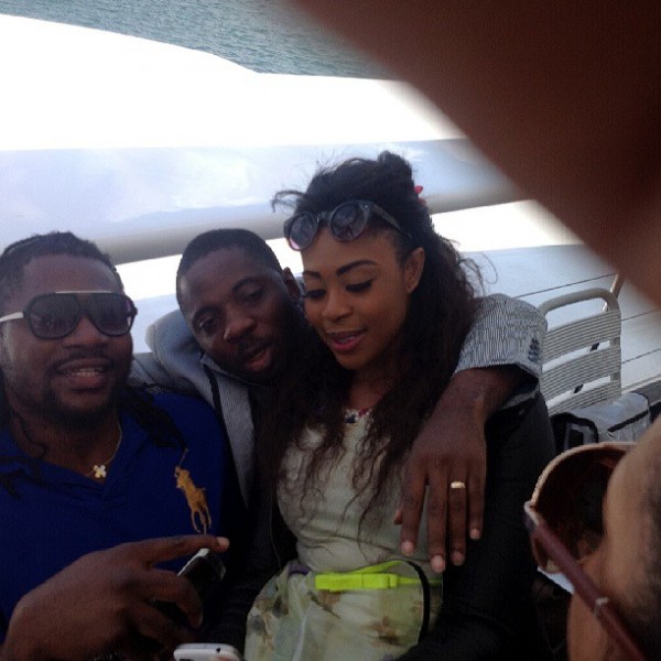 The couple and Seun Oloketuyi