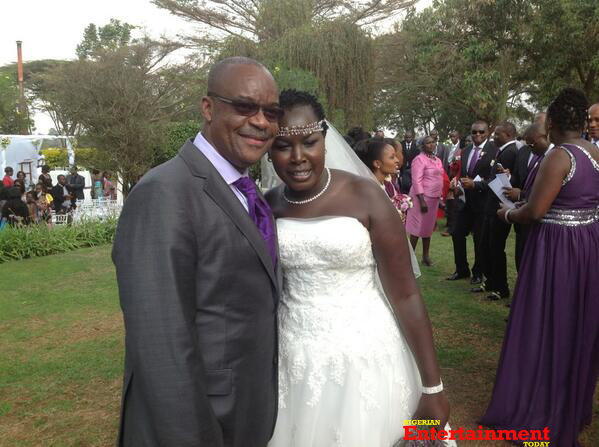 Apostle Anslem Madubuko and Emmy Kosgei at their white wedding. Photo: Twitter