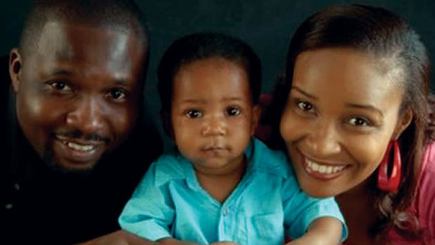 Daniel Ademinokan , Doris Simeon with there child when the going was good. Photo: theneighbourhood.