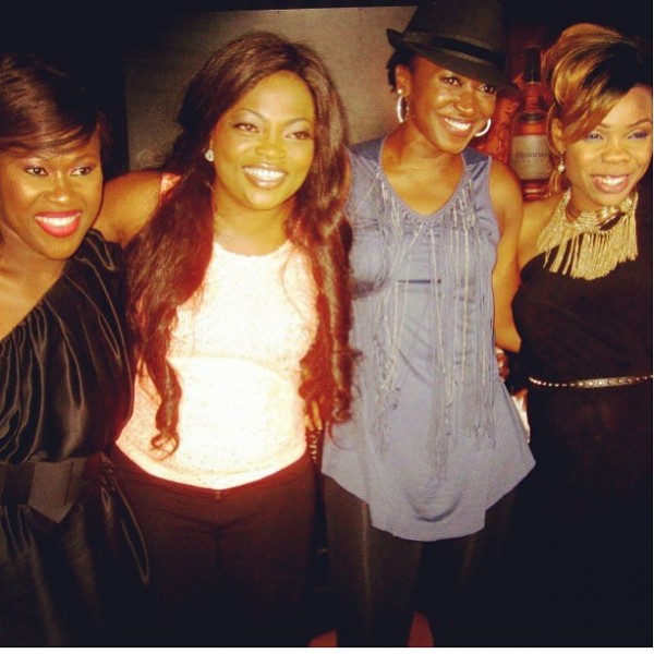 Funke Akindele's surprise 37th birthday party - Funke Akindele with Uche Jumbo, Kate Henshaw, Kaffy