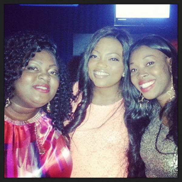 Funke Akindele's surprise birthday party - Eniola Badmus, Funke Akindele and friend