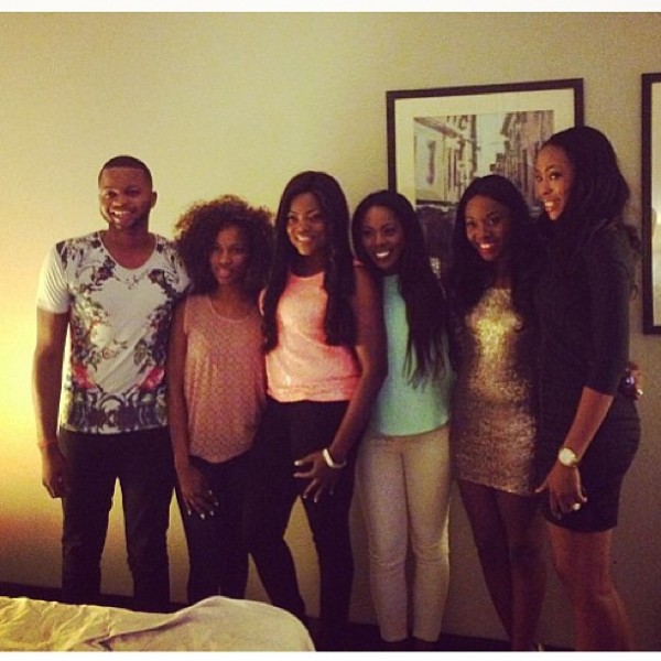 Funke Akindele's surprise birthday party Funke Akindele, Tiwa Savage and friends