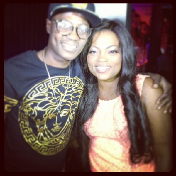 Funke Akindele's surprise birthday party - Sound Sultan and Funke Akindele