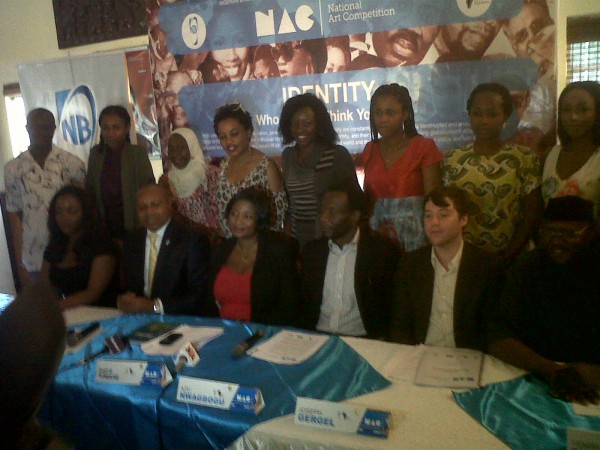 Some of the finalists with officials from Nigerian Breweries and African Artists Foundation, File photo
