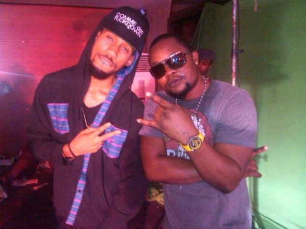 Matt Maxx with rapper Phyno during a video shoot