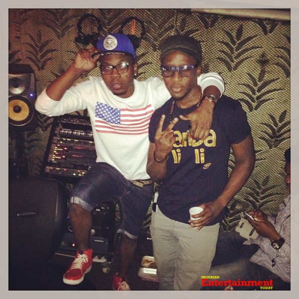 Olamide and Bez in the studio copy