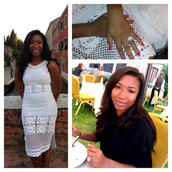 Dr SID Instagrammed a photo of Simi Osomo showing off her engagement ring.Photo: Instagram