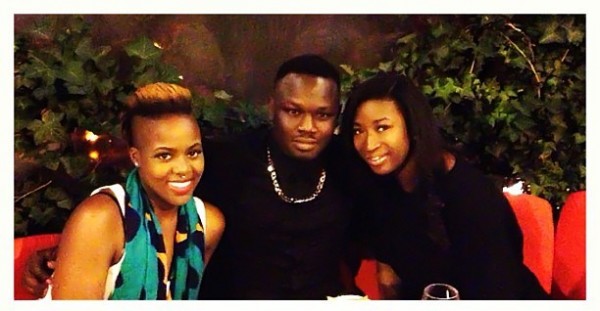 Singer Sophy Aiida, Nigerian artiste Dr SID and girlfriend Simi Osomo having breakfast at the Hôtel Plaza Athénée, Paris