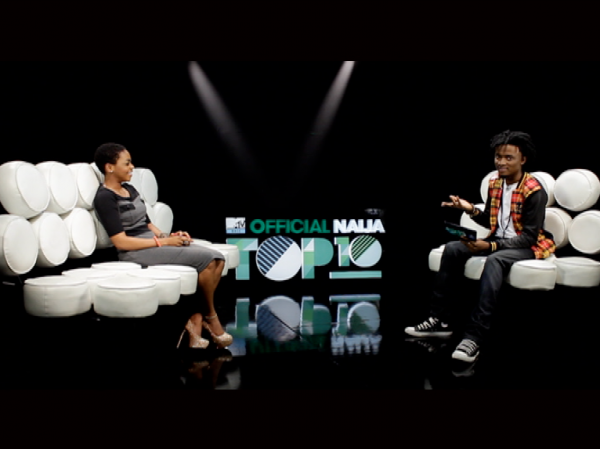 VJ Ehis and Chidinma at the taping of the MTV Base Naija Top 10. Photo: BHM