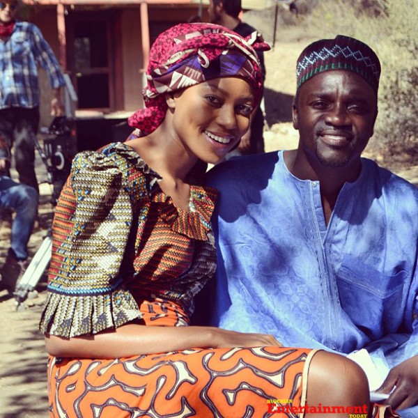 Yvonne Nelson on the set of her movie 'One Night In Vegas' - with Akon