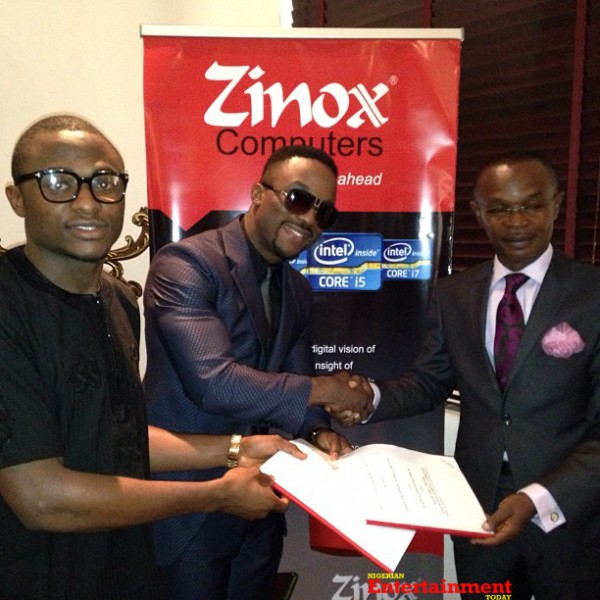Zinox Computers unveils Pop singer Iyanya as their first ambassador, August 2013. Photo - Instagram