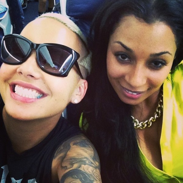 Amber Rose and Karlie Redd on a plane coming to Lagos