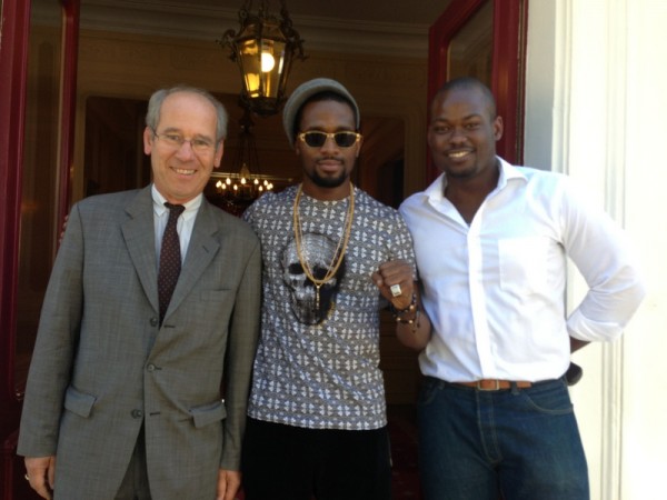 Hennessy Ambassador, Cyrille Gautier-Auriol, Dbanj and Brand Manager, Moet Hennessy, Lere Awokoya at the Chateau De Bagnolet, the home of Hennessy in Cognac