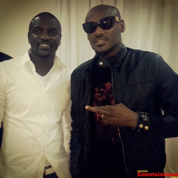 Akon and 2face Idibia at the Port Harcourt International Oil and Gas Summit, October 2013