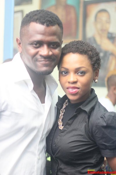 Chidinma and a guest at the Backstage Felabration 2013, New Afrika Shrine, October 2013