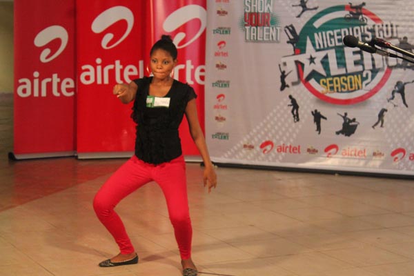 Contestant doing her thing