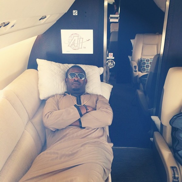 Don Jazzy on a flight to Mauritius