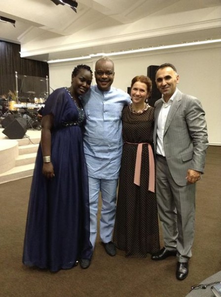 Emmy and Anselm Madubuko with friends