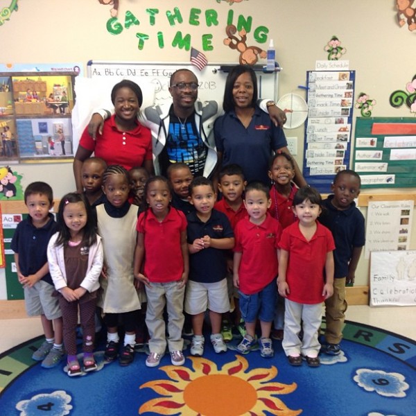 Julis Agwu visits daughter Zahra's school in Houston