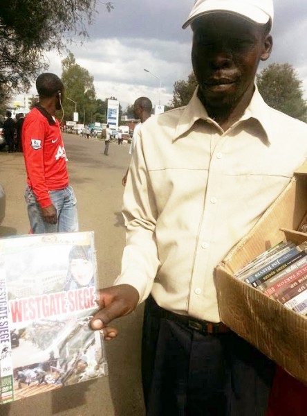Vendors hawk Westgate Siege movie. Photo: nairowire