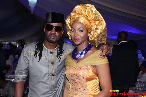 Peter Okoye and Lola Omotayo's wedding on Sunday, November 17, 2013 at the Ark Event Centre, Lekki- Anita Esama and Paul Okoye. Photo: NET/Victor Obot