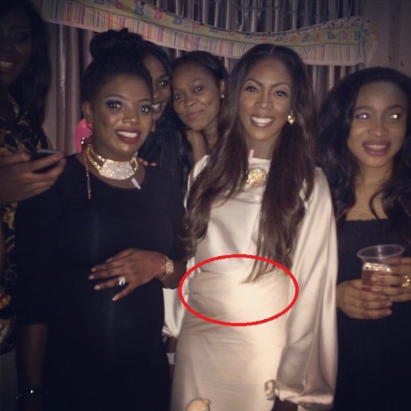 Tiwa Savage with Annie Idibia, Tonto Dike and Annie's baby shower
