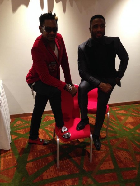 Awilo and Praiz backstage at The Eko hotel