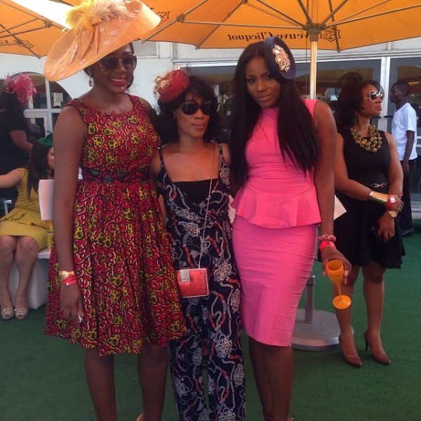 A Style and Fashion Day out at the President's Cup - (From Right) Liz Yemoja and friends