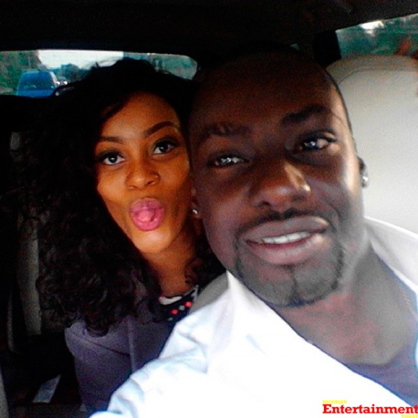 Damilola Adegbite and Chris Attoh took this photo as they headed towards Pinewood Studios. Photo: Instagram