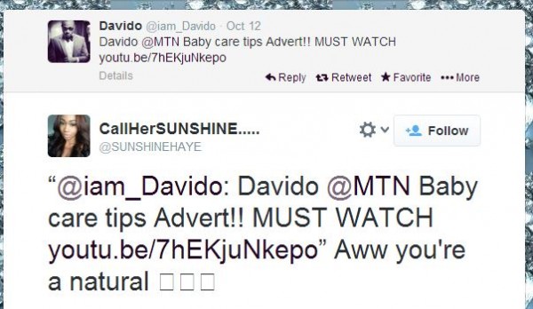 Davido_Shanielle 'Sunshine' Haye tweet