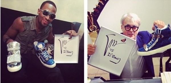 Italian designer Giuseppe Zanotti sent D’banj’s his customized sneakers (2)