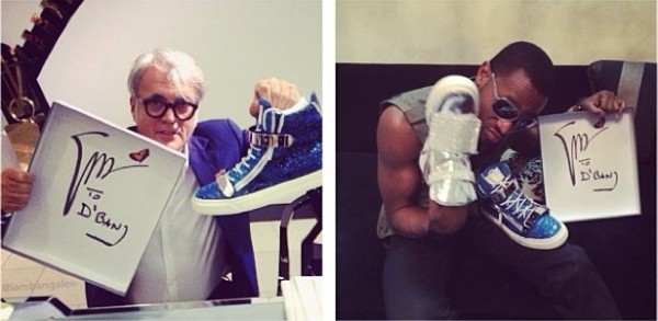 Italian designer Giuseppe Zanotti sent D’banj’s his customized sneakers